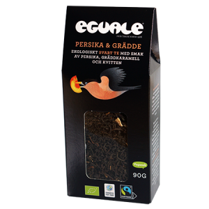 Eguale Persika & grädde, ekologiskt och Fairtrade-märkt svart löste 90g